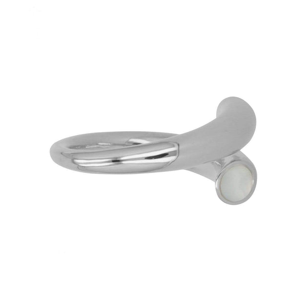 Adore Adorn Ring Twisted Ring - Silver / Mother Of Pearl