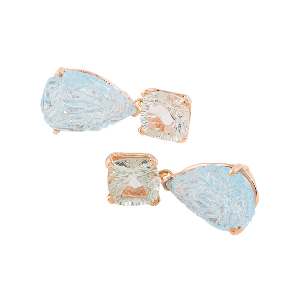 Rain Queen Earrings in Solid Rose Gold