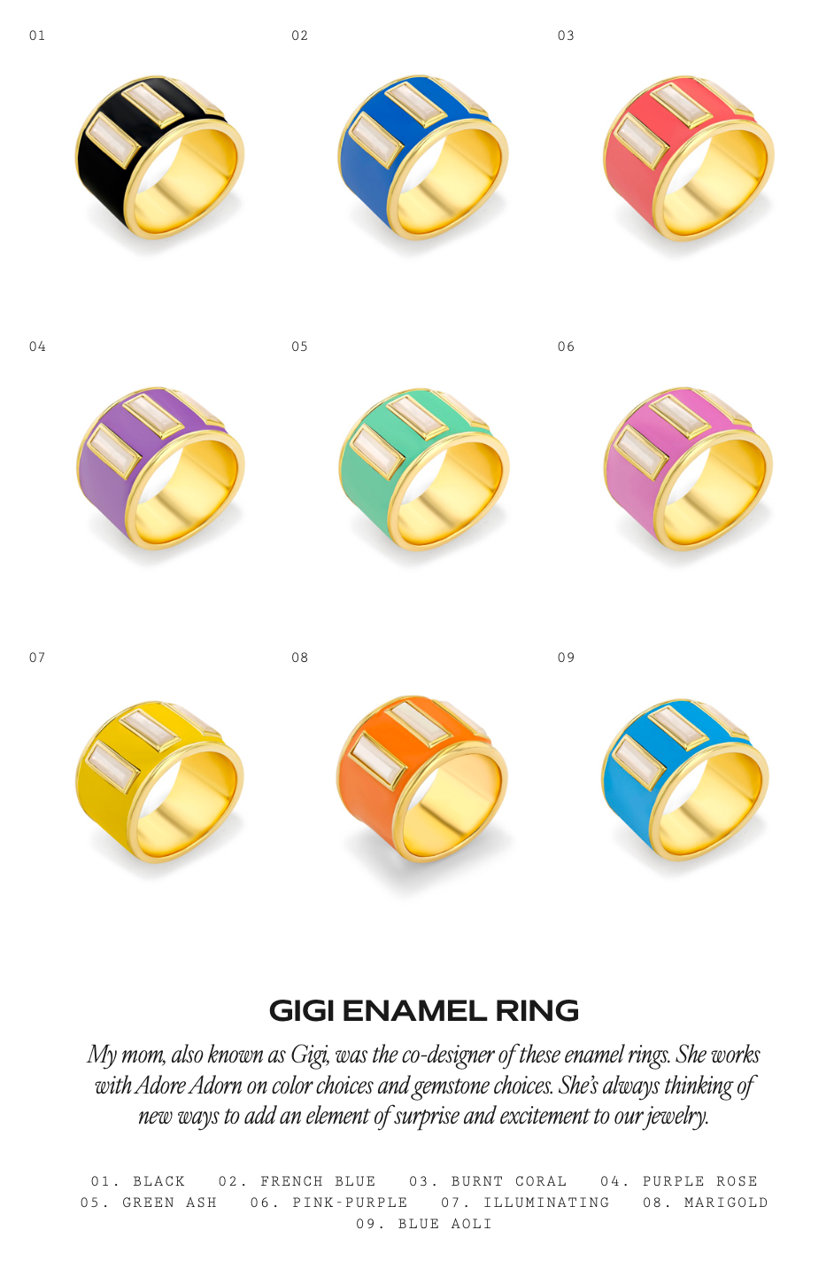 Gigi Enamel Ring Collection